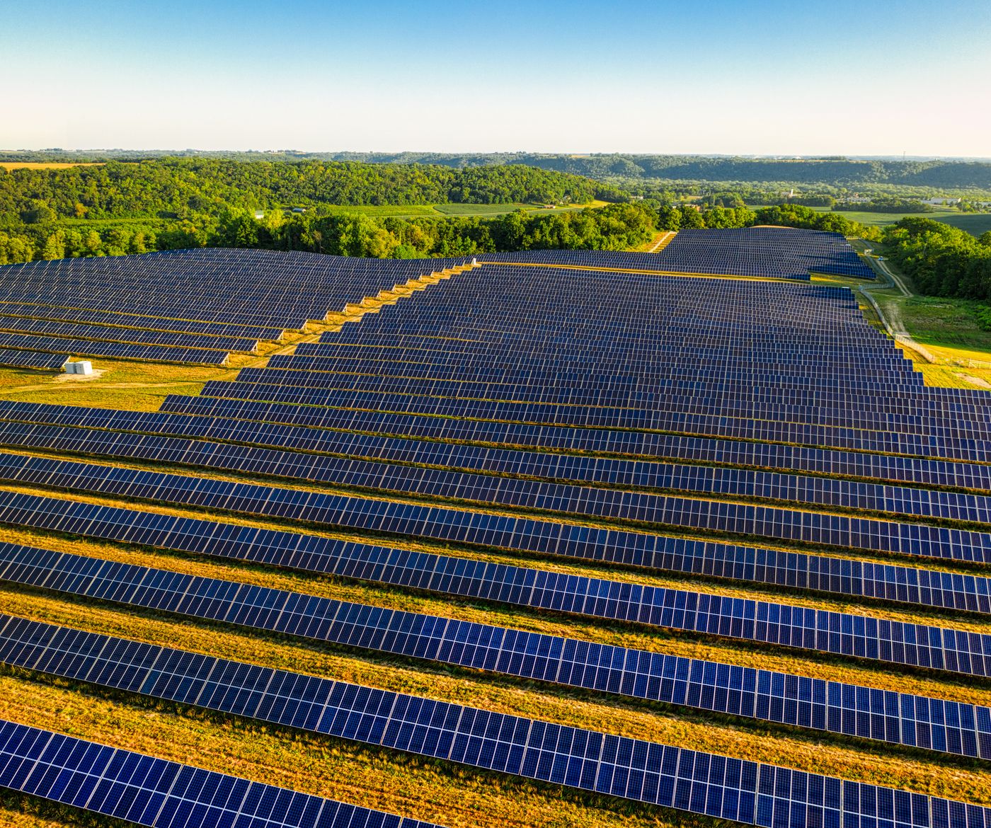 Aerial view of a solar generation site
